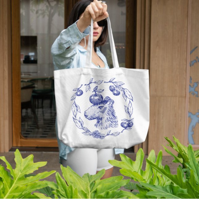 Bolsa Tote Capivara Animal Com Maçãs (Criador carregado)