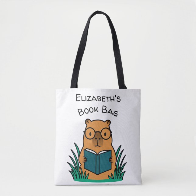 Bolsa Tote Capivara Lendo Livro (Frente)
