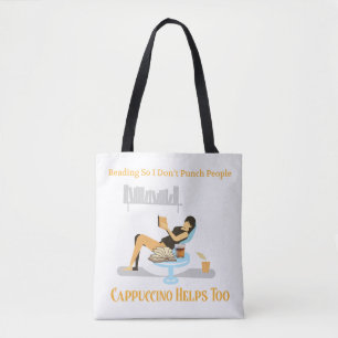 Bolsa Tote Cappuccino engraçado e livros