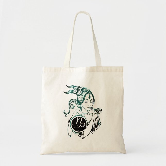 Bolsa Tote Capricorn Art Deco Lady (Frente)