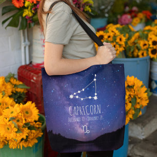 Bolsa Tote Capricórnio   Constelação Zodiac Personalizada
