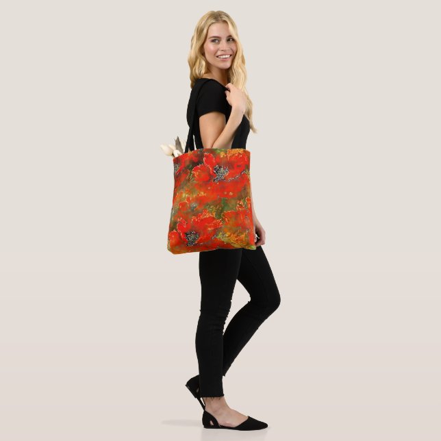 Bolsa Tote Cápsulas De Aquarela, Cor Vermelha Vibrante, (No(a) Modelo)