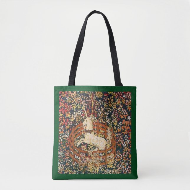 Bolsa Tote Captive Unicorn - tapeçaria medieval (Frente)