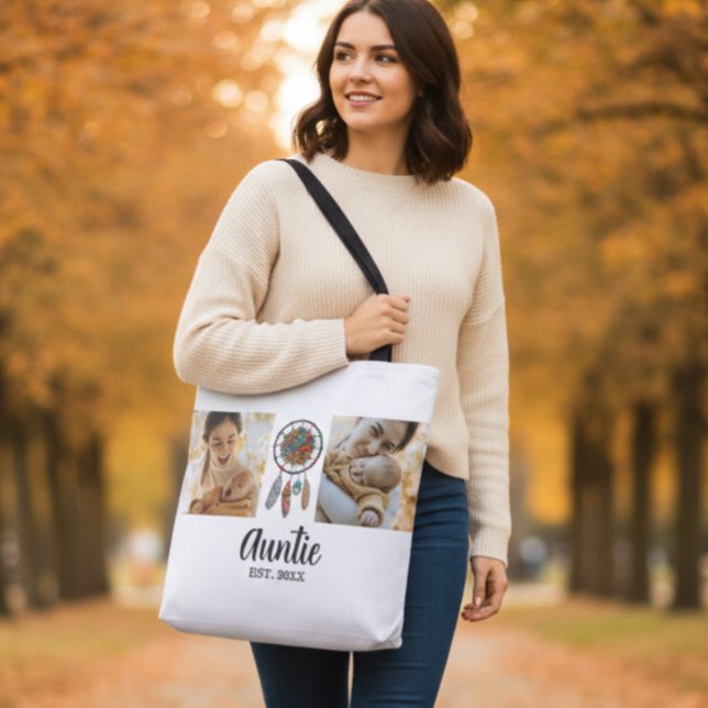 Bolsa Tote Capturador de Sonhos Tia Estabelecida Script 2 Fot (Criador carregado)