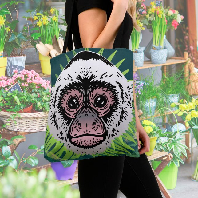 Bolsa Tote Capuchin Monkey Tropical Amazônia selvagem (Criador carregado)