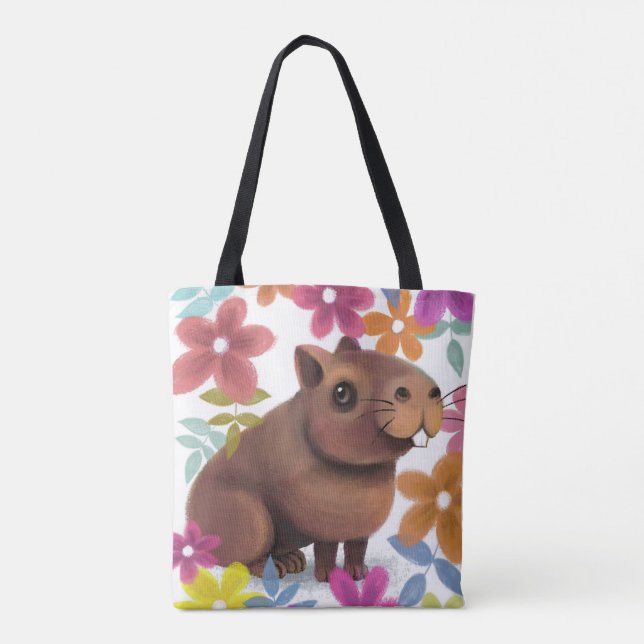 Bolsa Tote Capybara impressão. (Verso)