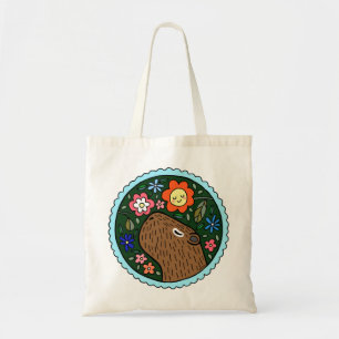 Bolsa Tote Capybara in Flowers feliz Capybara Chilling Art