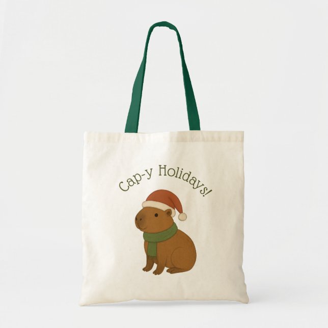 Bolsa Tote Capybara no Natal (Frente)