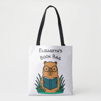 Bolsa Tote Capybara Reading Book
