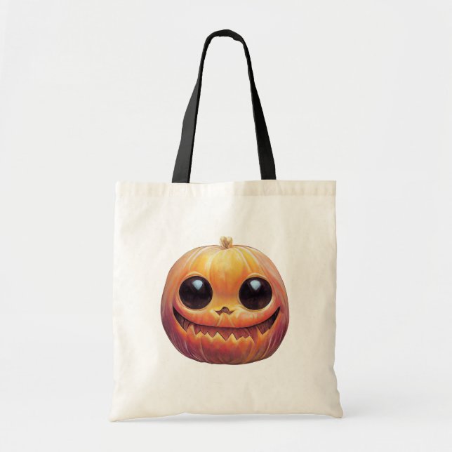 Bolsa Tote Cara De Abóbora De Halloween Bonita (Frente)