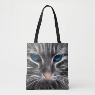 Bolsa Tote Cara de Gato Azul Incrível