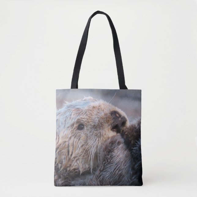 Bolsa Tote Cara de Lontra Marinha Fofa (Frente)