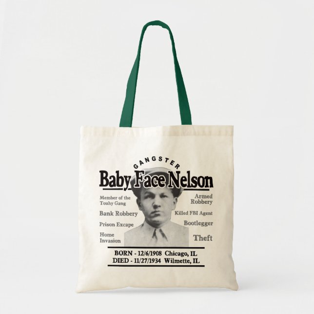 Bolsa Tote Cara Nelson do bebê do gângster (Frente)