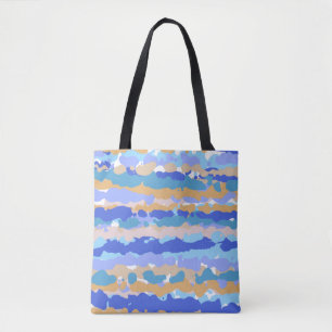 Bolsa Tote Caramelo abstrato Gráfico Azul Teal Laranja