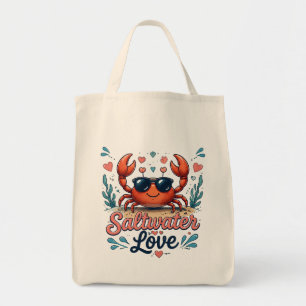 Bolsa Tote Caranguejo Amor Água Salgada Amante Oceano