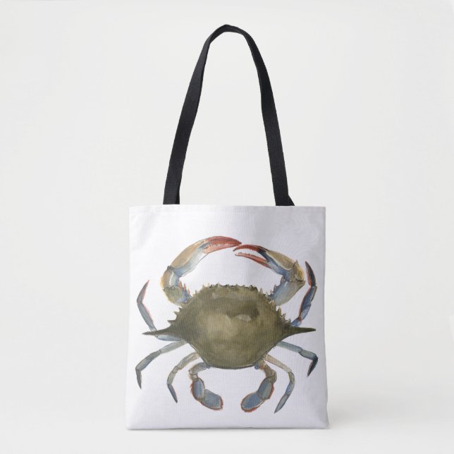 Bolsa Tote Caranguejo Aquarela - Cinza (Frente)