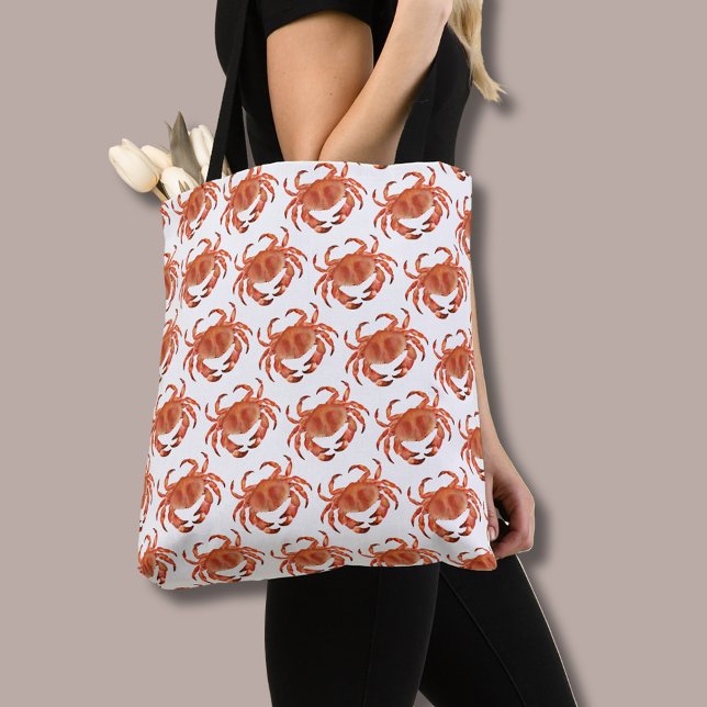 Bolsa Tote Caranguejo Crustáceo Padrão à Beira-Mar (Brown crab coastal crustacean tote bag)
