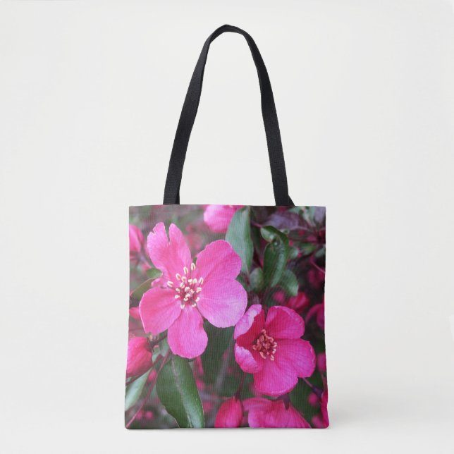 Bolsa Tote Caranguejo-Flor Rosa (Frente)