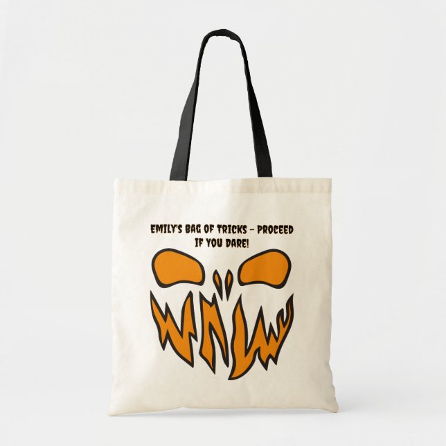 Bolsa Tote Caras Assustadoras, Truque De Halloween Ou Engraça (Frente)