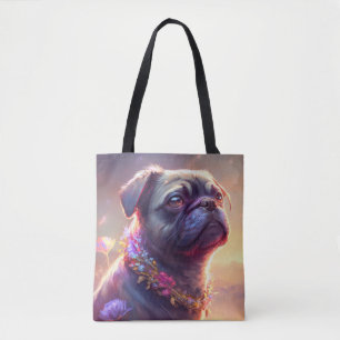 Bolsa Tote Caráter Pet De Pintura De Portraços De Cães