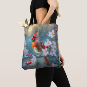 Bolsa Tote Cardeal Masculino nos Brilhos da Cereja à Lua
