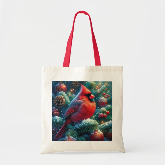 Bolsa Tote Cardinal de Natal/inverno  (Frente)