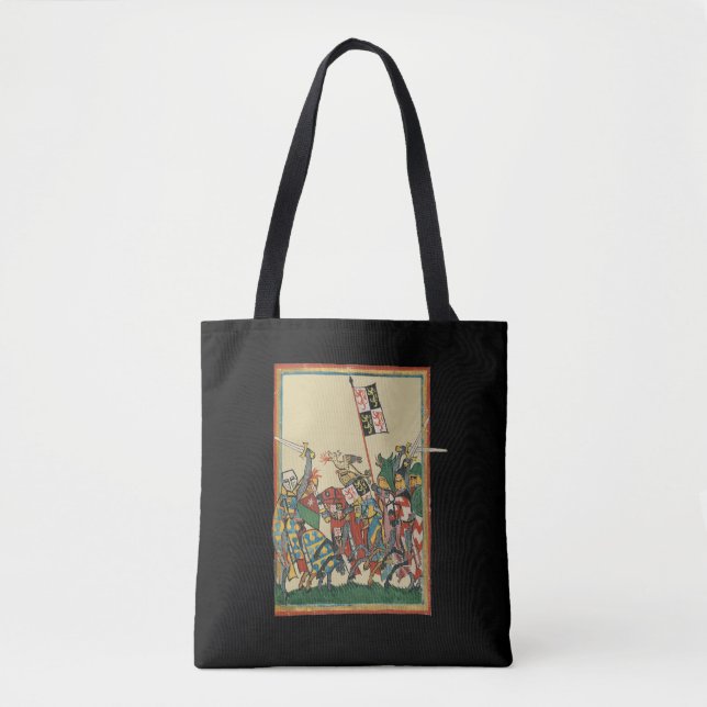 Bolsa Tote Cargas de Cavalos, Codex Manesse do século 14 (Frente)