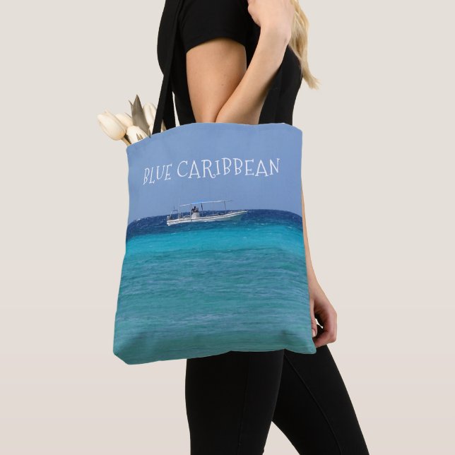 Bolsa Tote Caribe Azul (personalizável) (Close Up)