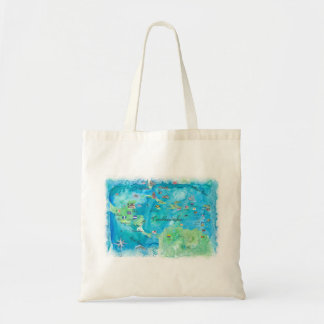 Bolsa Tote Caribe Cruise Poster de viagens Map Antilhas Oeste