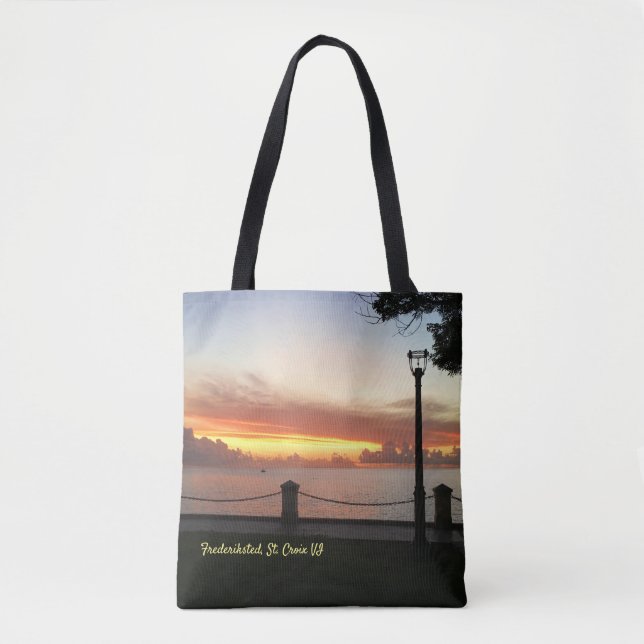 Bolsa Tote Caribe personalização tropical sunset (Frente)