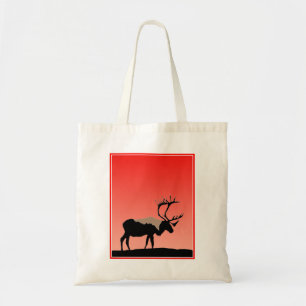 Bolsa Tote Caribu ao Pôr do Sol - Arte Original da Vida Selva