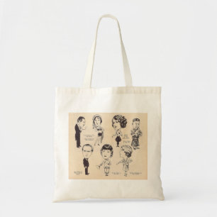 Bolsa Tote Caricaturas da atriz do ator do vintage