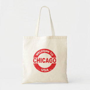 Bolsa Tote Carimbo De Tinta Borracha Bem-Vindo A Chicago Esta
