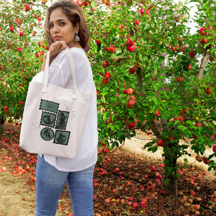 Bolsa Tote Carimbos com Símbolos do Halloween
