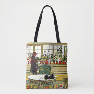 Bolsa Tote Carl Larsson - Flores em uma janela, belas artes