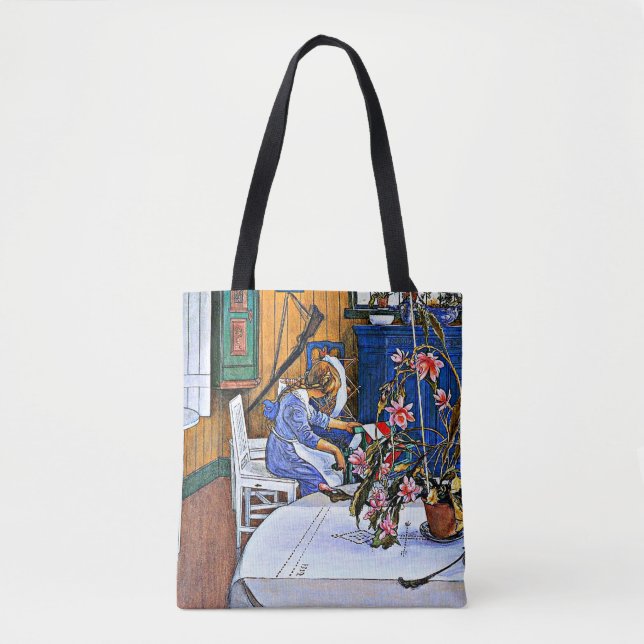 Bolsa Tote Carl Larsson, Interior com um Cactus, (Frente)