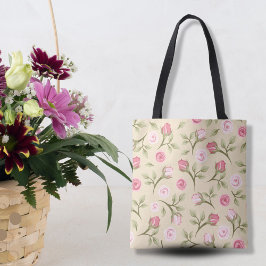Bolsa Tote Carma do País Rosas Rosa Flutuantes