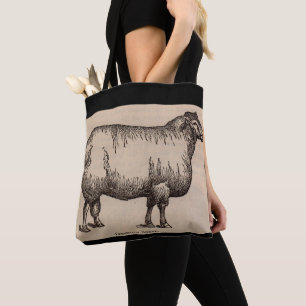 Bolsa Tote Carneiros do século XIX de Cotswold do impressão