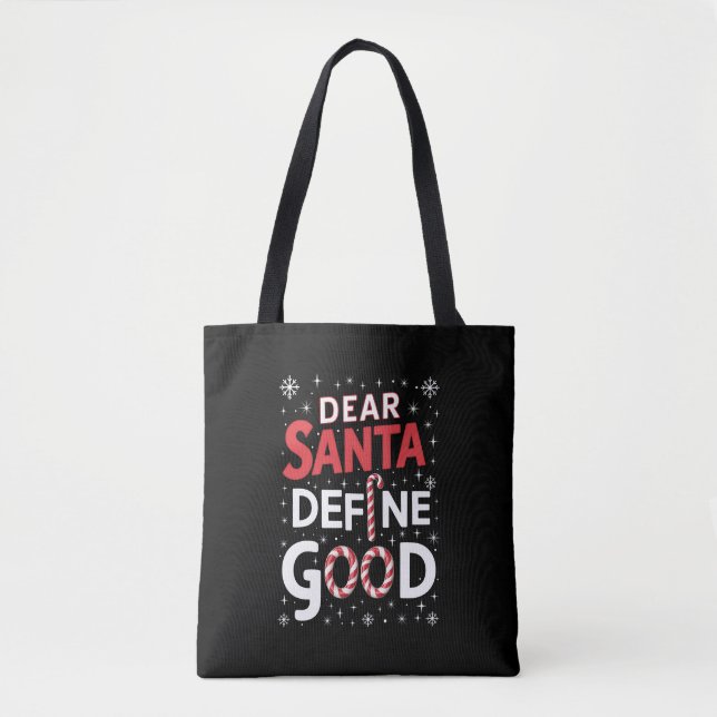 Bolsa Tote Caros Papais noeis definem boas férias de Natal (Frente)