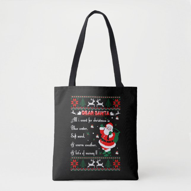 Bolsa Tote Caros Papais noeis Que Quero Para O Natal Muito Di (Frente)