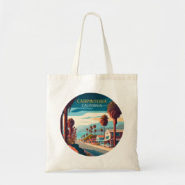 Bolsa Tote Carpinteria California Sunset Palm Trees Retro