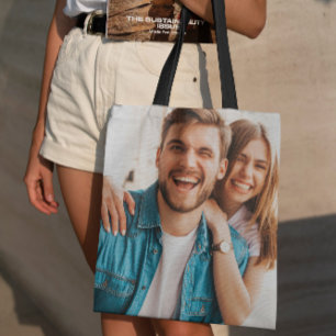 Bolsa Tote Carregamento de Fotografias Personalizado Design d
