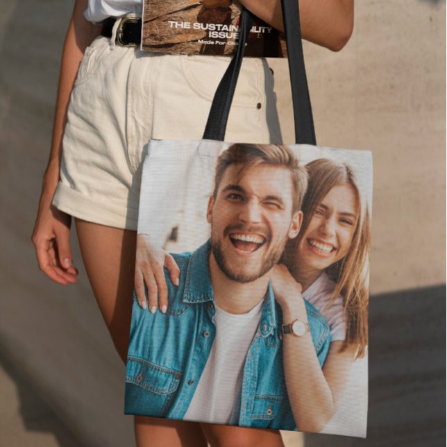 Bolsa Tote Carregamento de Fotografias Personalizado Design d (Criador carregado)