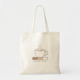 Bolsa Tote Carregando Cafeína - Arte de Linha de Café Diverti