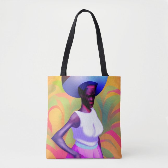 Bolsa Tote Carregando De Mulher Velha Africana Vase Na Cabeça (Frente)