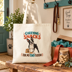 Bolsa Tote Carregando Lanches para o Meu Pequeno Boston Terri