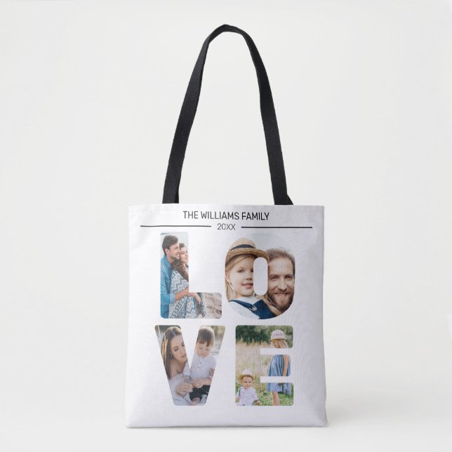 Bolsa Tote Carregar Foto Personalizada Design da Sua Própria  (Frente)