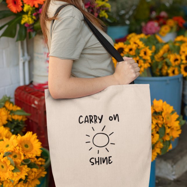 Bolsa Tote Carregar sobre a posição do sol Inspiração (Shop now and carry the rays of happiness with you! )