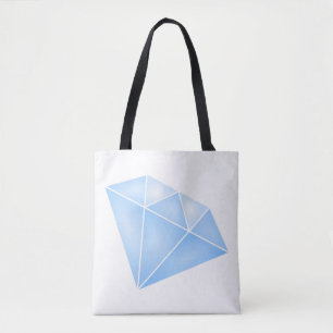 Bolsa Tote Carrinho de Diamante Azul brilhante