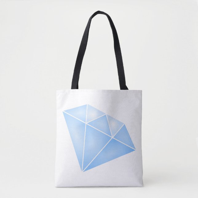 Bolsa Tote Carrinho de Diamante Azul brilhante (Frente)